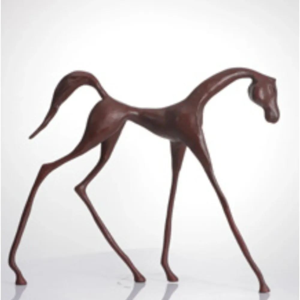 ESCULTURA DE CABALLO ROJO 44*9*35.5CM LUXURY LIVING