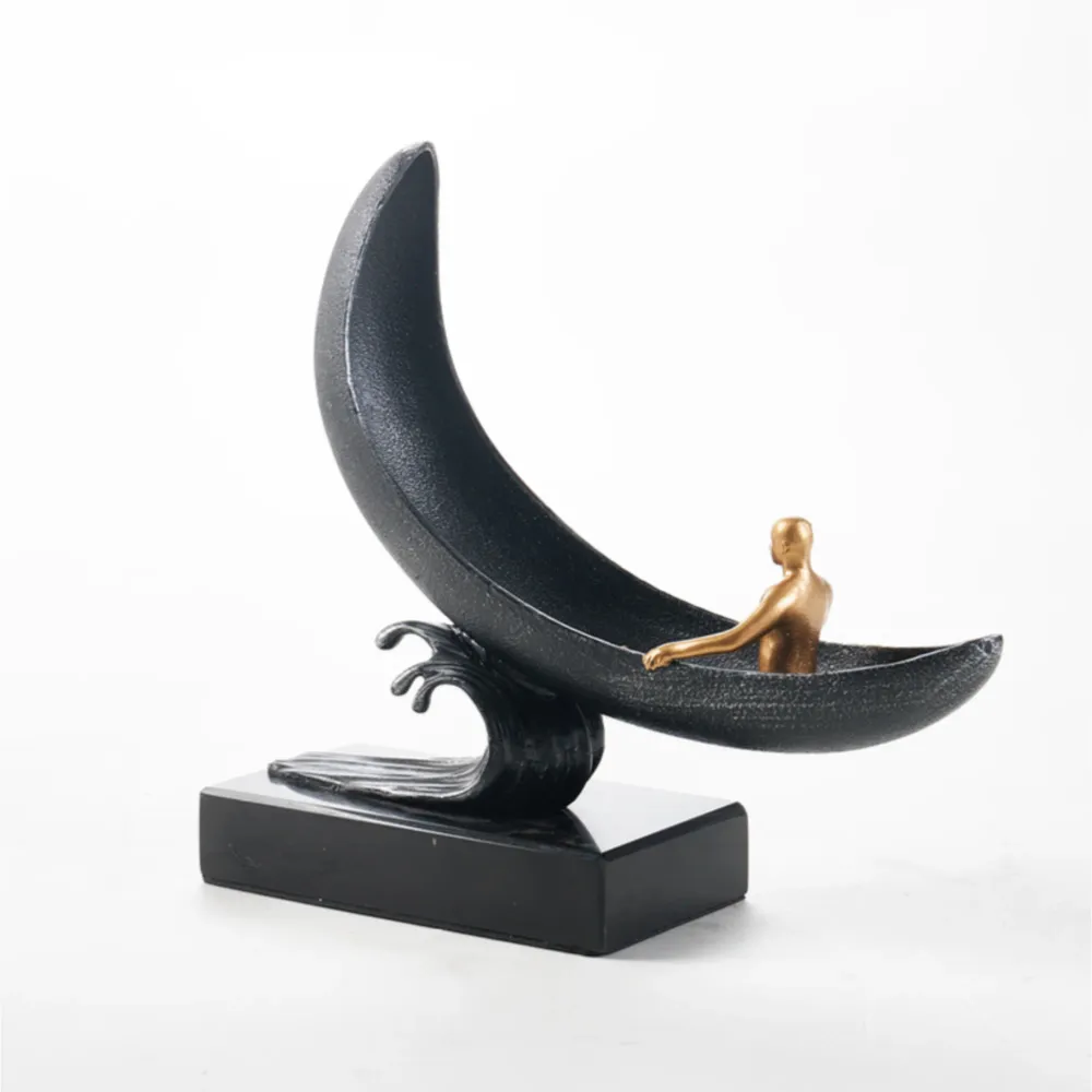 ESCULTURA DE LUNA NEGRA  26*8*23.5CM LUXURY LIVING