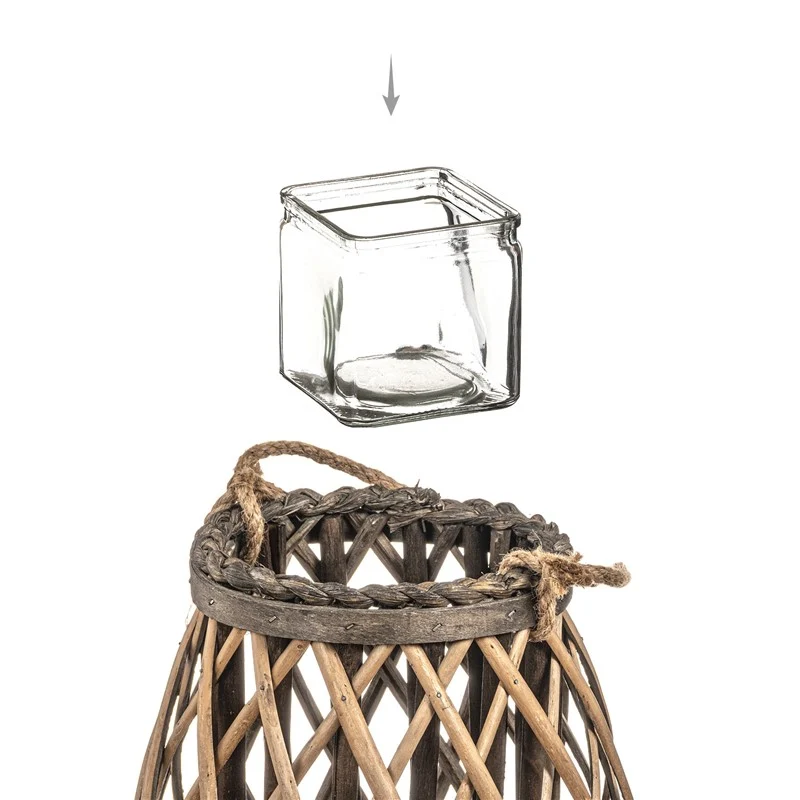 Portavelas Mimbre Natural 23cm M3-01-A