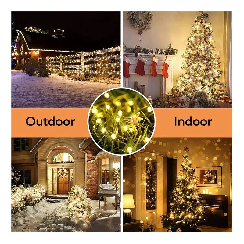 Luces Guirnalda Navidad Solar 200 Led 20 Metros Decorativ MA Store