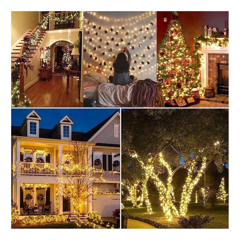 Luces Guirnalda Navidad Solar 200 Led 20 Metros Decorativ MA Store