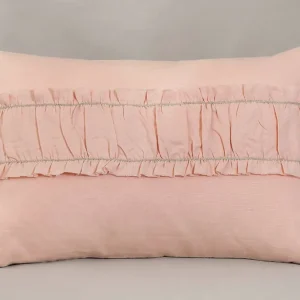 Cojín 60x40 100%lino faja color rosado Magdalena Le Blanc