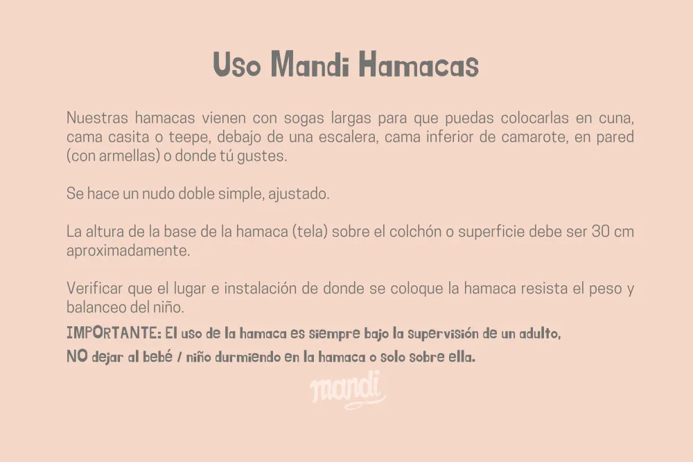 Hamaca para Bebé - Nude MANDI HANDMADE