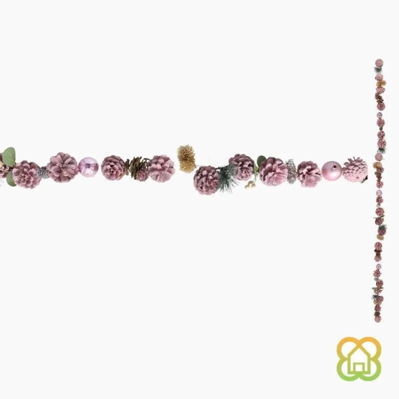 Guirnalda Pino Bolas Lena Rosa 160cm MANGO SALADO