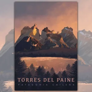 Poster Torres del Paine Atardecer - Lámina MAPPIN
