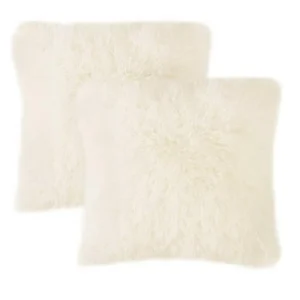 Cojin x2 Decortivo Péludo Marfil Marketplace - DB