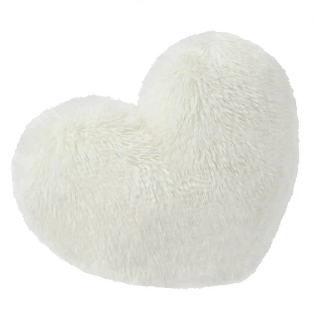 Cojín Decorativo Peludo Corazón Marfil Marketplace - DB