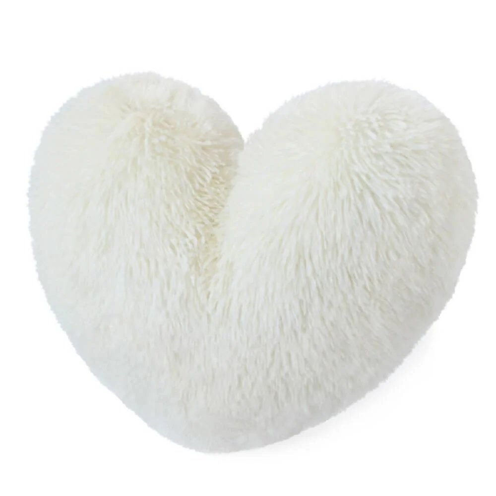 Cojín Decorativo Peludo Corazón Marfil Marketplace - DB
