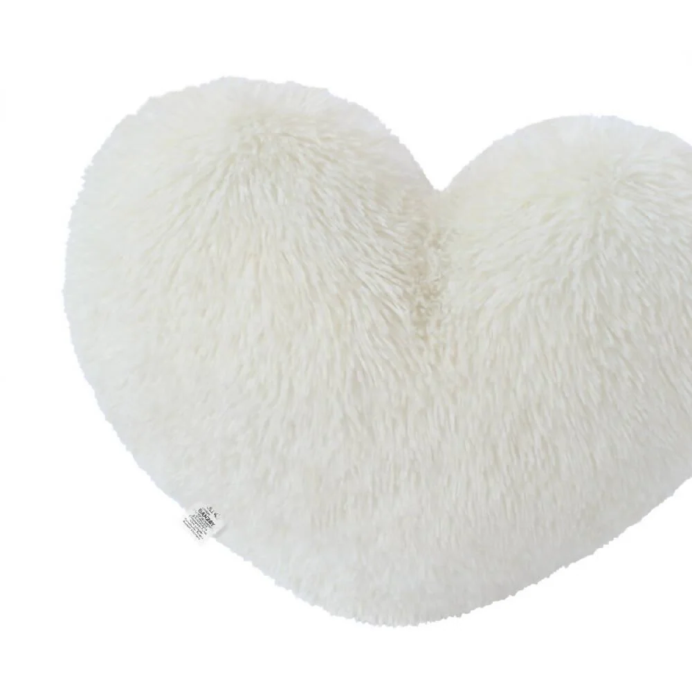 Cojín Decorativo Peludo Corazón Marfil Marketplace - DB