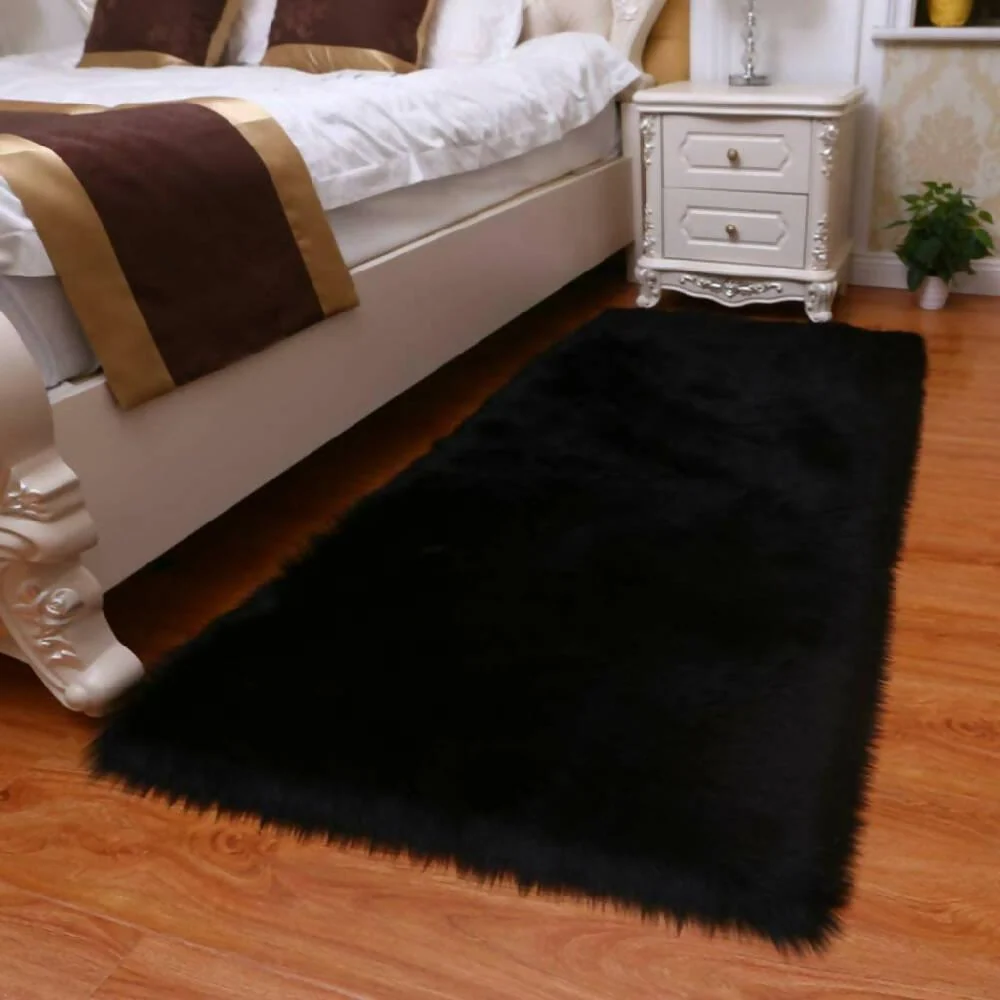 Tapete Pie de Cama Antideslizante 110x60 Negro Marketplace - DB
