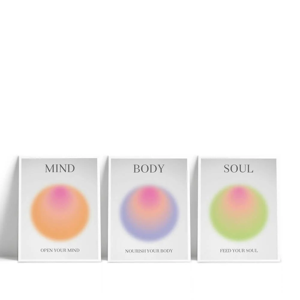 Tríptico Mind Body Soul 37 cm × 50 cm Marketplace - GD