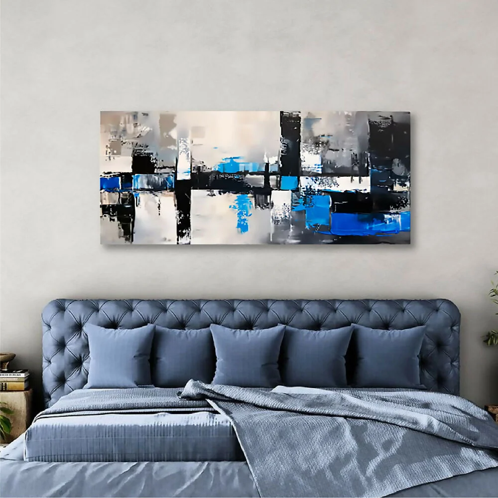 Cuadro Ciudad Azul Horizontal Grande 140 X 50 X 3 Cms Marketplace - HO