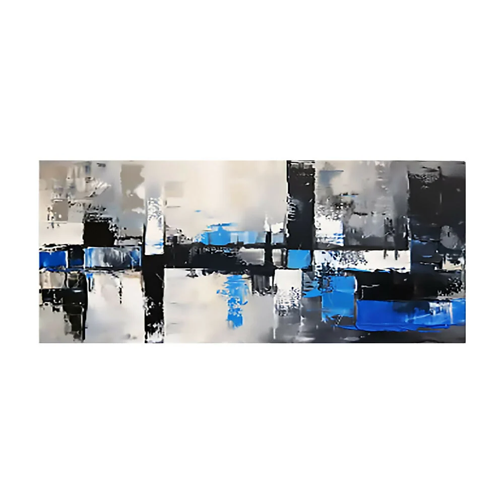 Cuadro Ciudad Azul Horizontal Grande 140 X 50 X 3 Cms Marketplace - HO