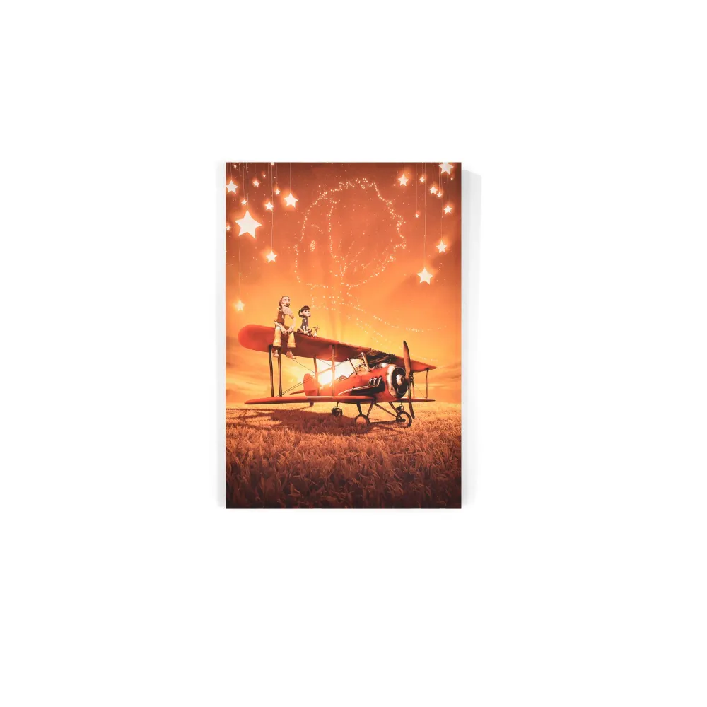 Cuadro Decorativo Avion Principito M 70x45 cm - Impresion en Tela Marketplace - HV