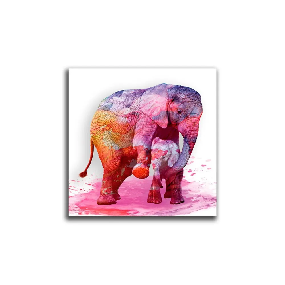 Cuadro Decorativo Elefante Pintura L 60X60 cm - Impresion en Tela Marketplace - HV