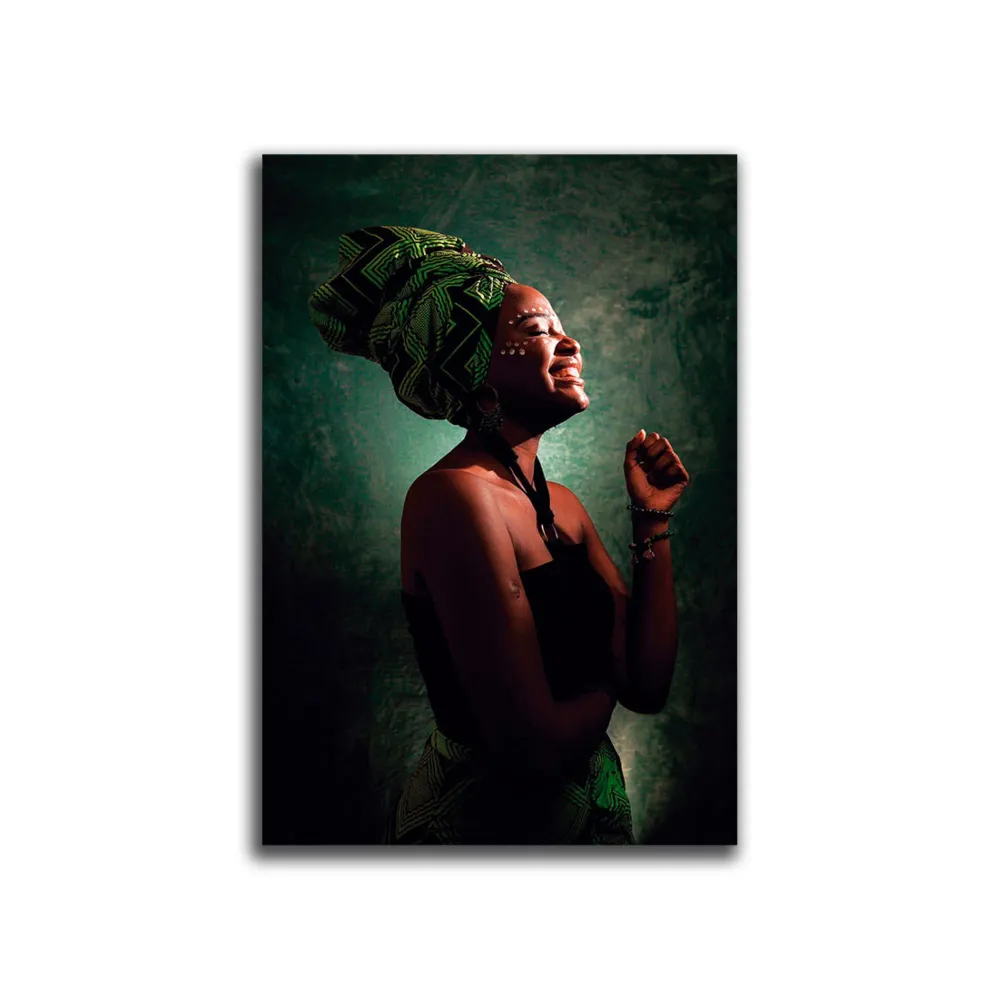 Cuadro Decorativo Mujer Afro XL 120X80 cm - Impresion en Tela Marketplace - HV