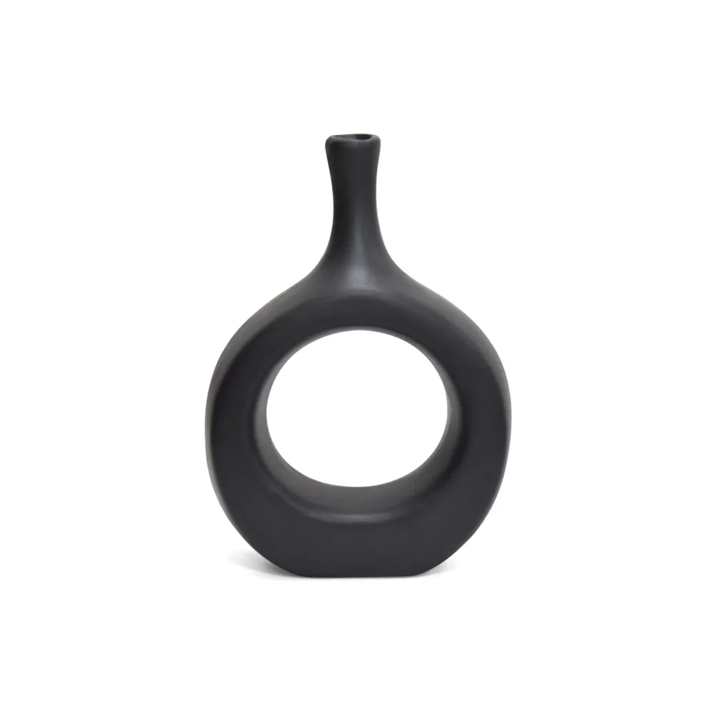 Florero en Ceramica Novo Negro Marketplace - HV