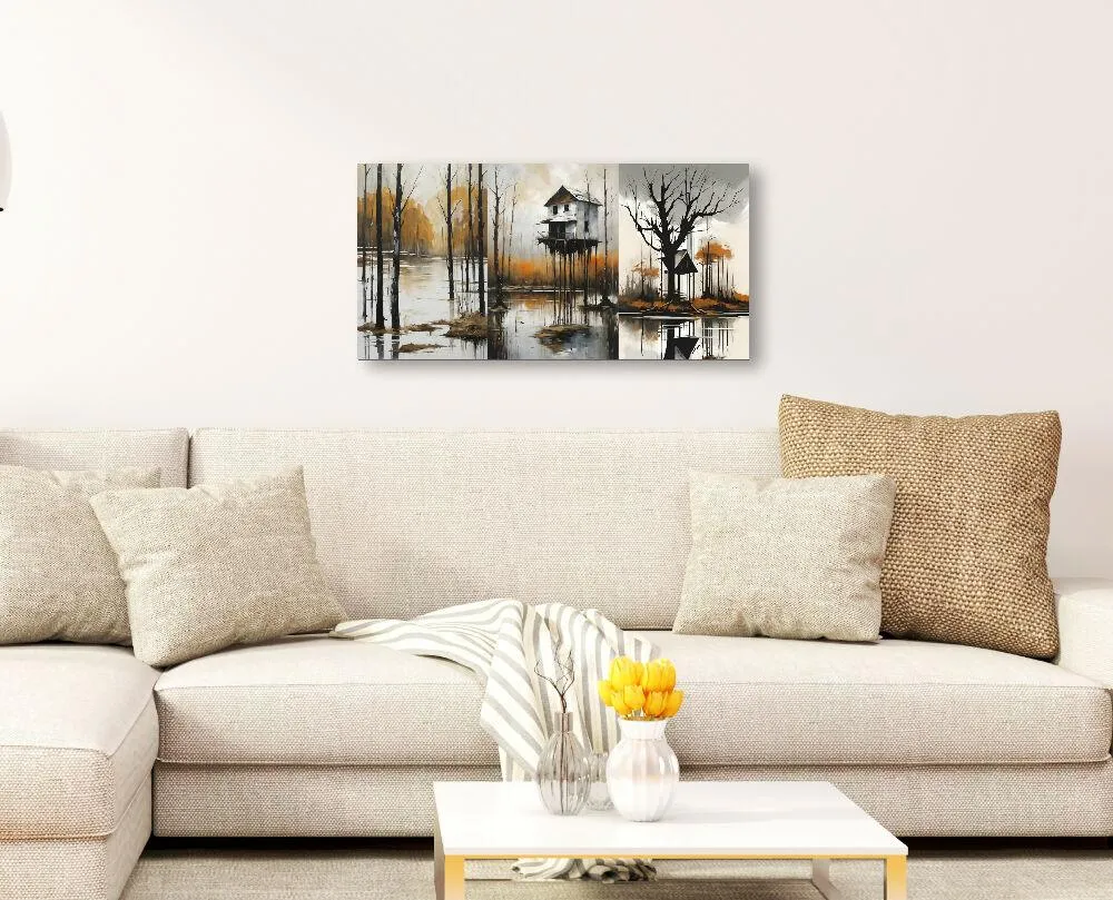 Lienzo Cuadro Decorativo Arte Manglar Surrealista 34X72CM Marketplace - PD