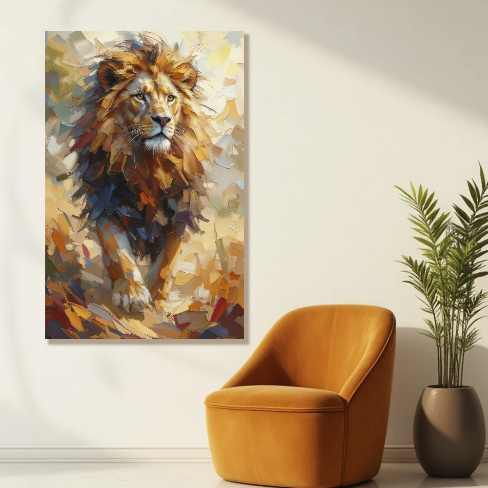 Lienzo Cuadro Decorativo Corazón de León 93x60cm Marketplace - PD