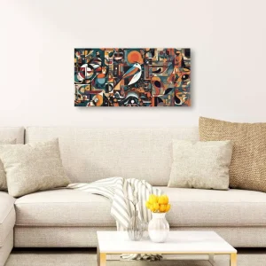 Lienzo Cuadro Decorativo Cubismo Arte Aves 34X72CM Marketplace - PD