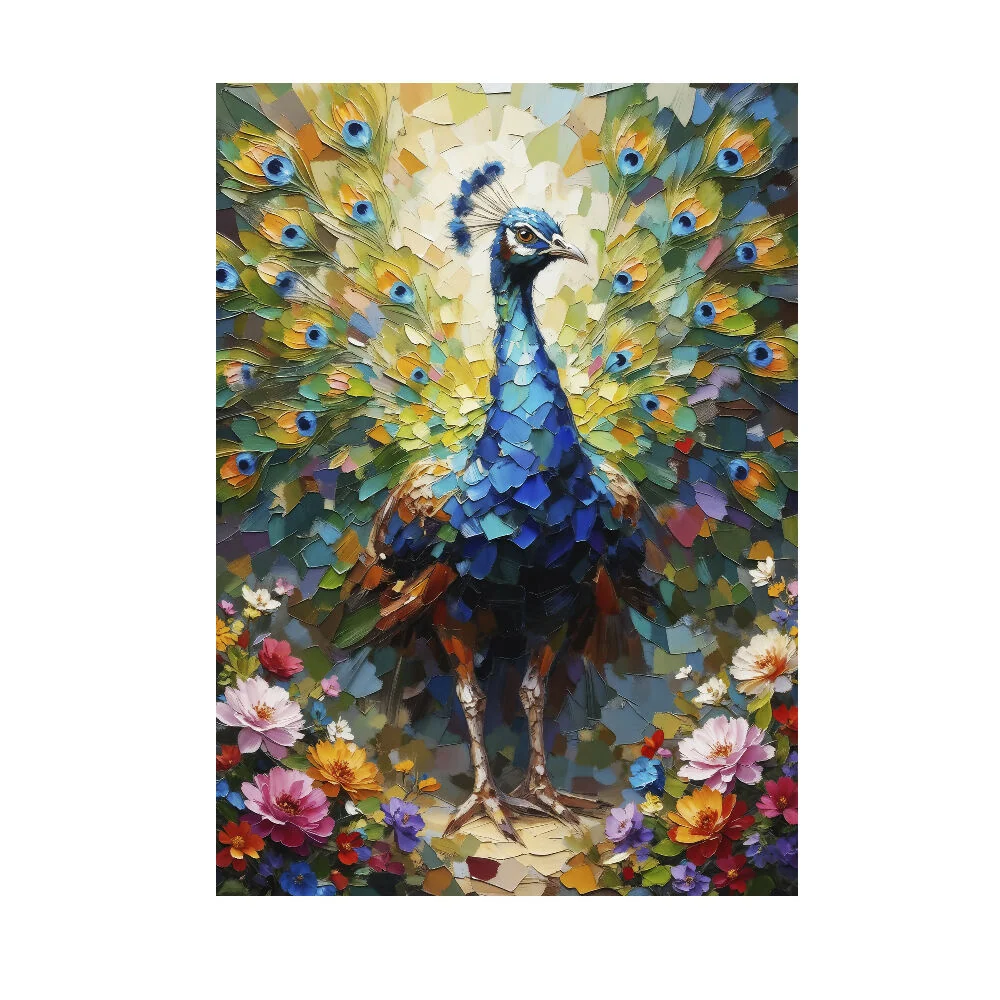 Lienzo Cuadro Decorativo Pavo Real Imperial 93x60Cm Marketplace - PD