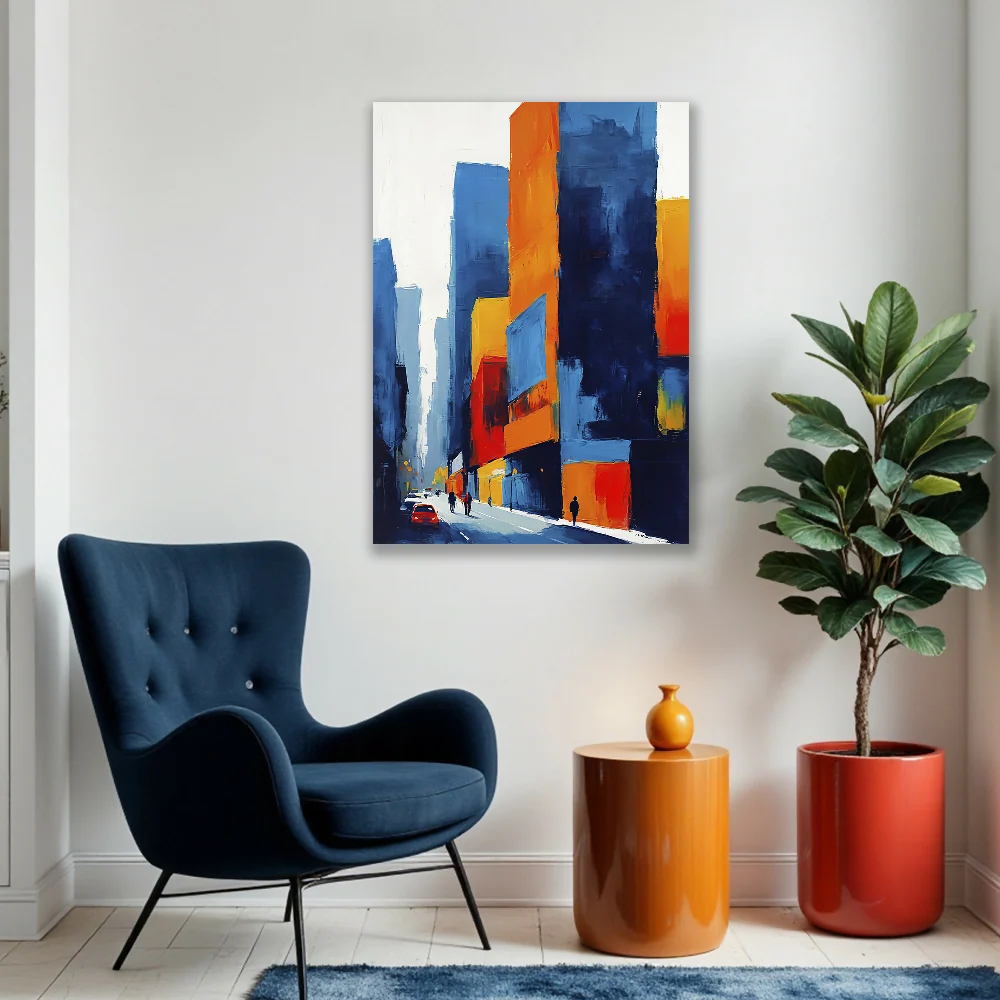 Lienzo Cuadro Decorativo Rascacielos Cromáticos 93x60Cm Marketplace - PD