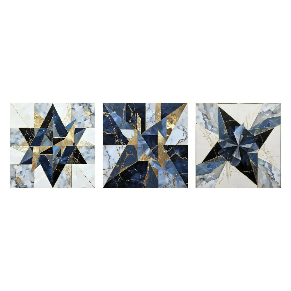 Lienzo Cuadros Decorativos Prisma Estelar Set X3 34X34Cm C/U Marketplace - PD