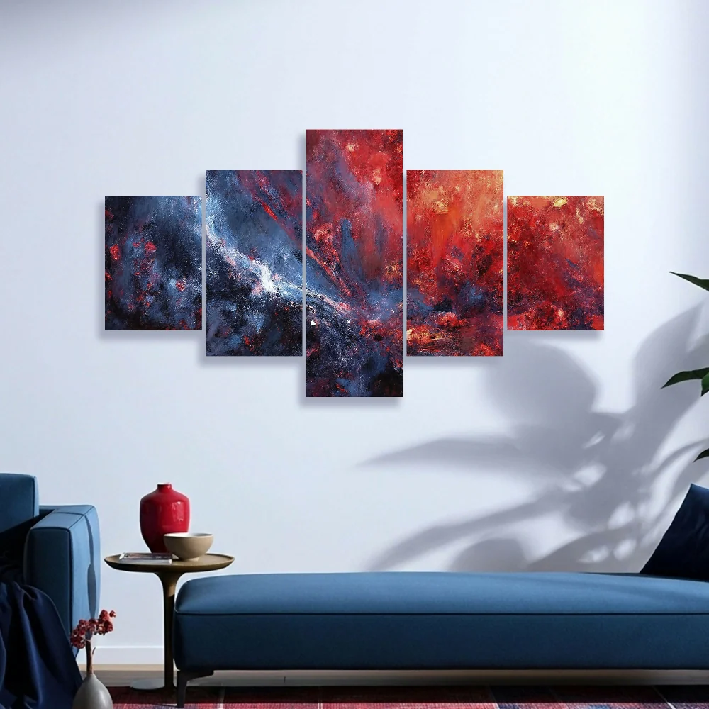 Lienzo Moderno 5 Piezas Marea Espacial 134x72cm Marketplace - PD