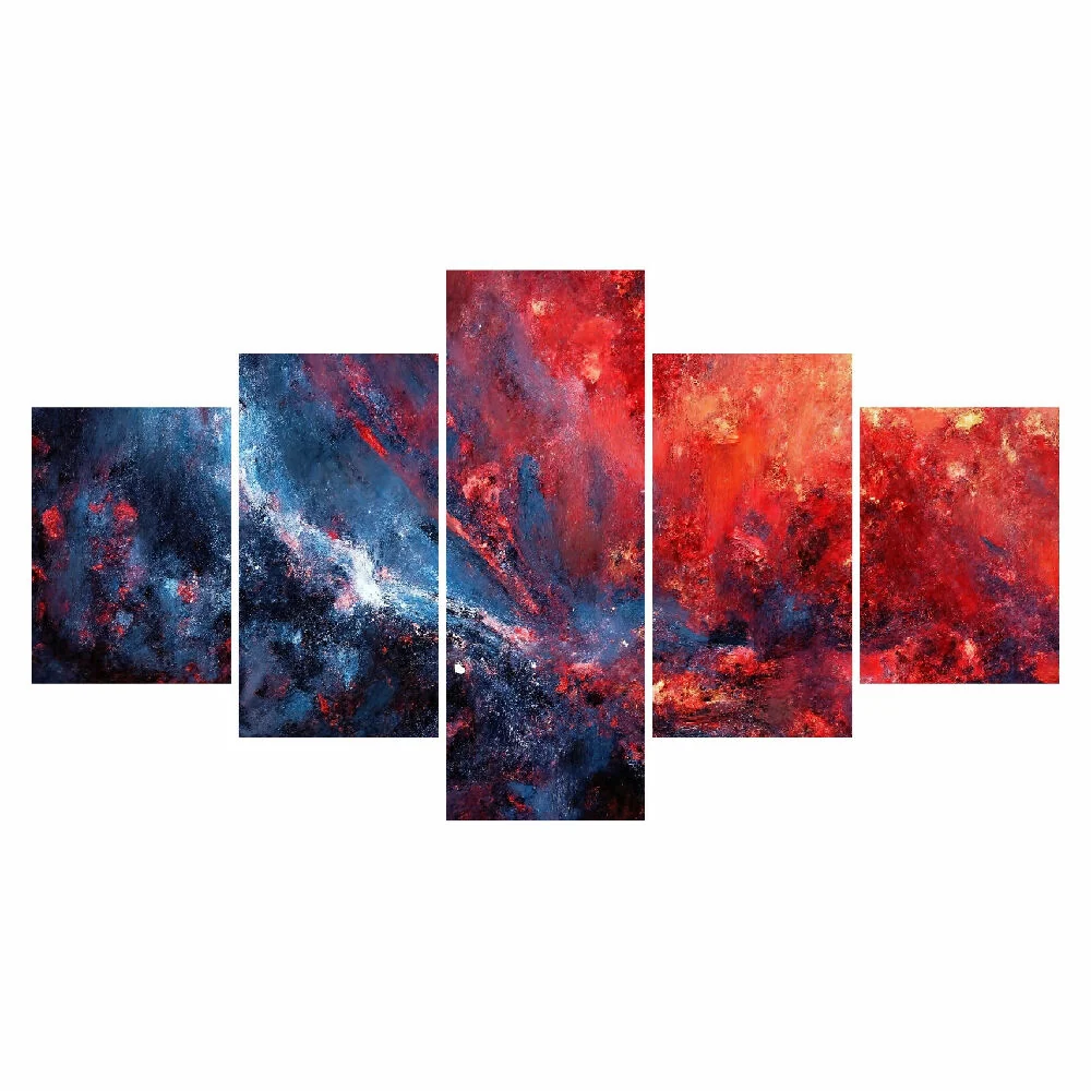 Lienzo Moderno 5 Piezas Marea Espacial 134x72cm Marketplace - PD
