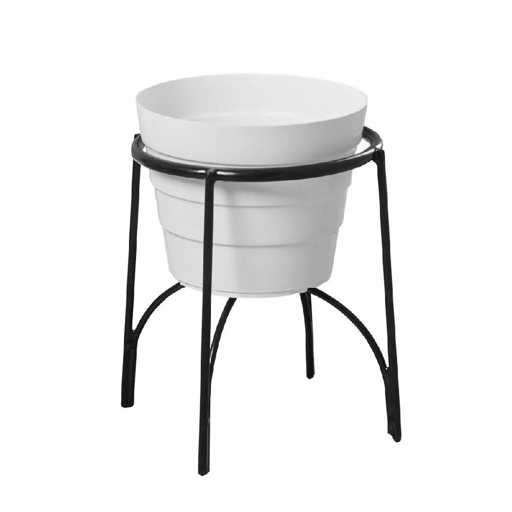 Soporte piso arco con maceta Negro Marketplace - Rejiplas