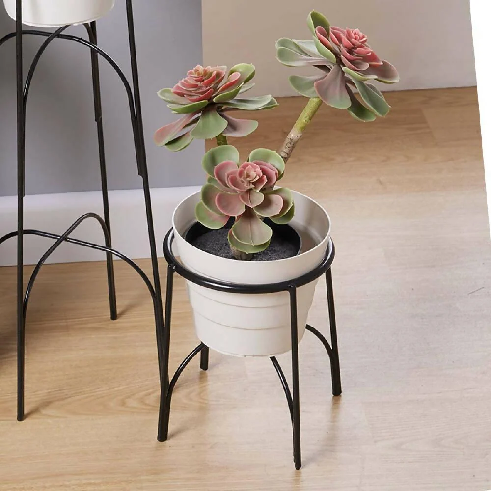 Soporte piso arco con maceta Negro Marketplace - Rejiplas
