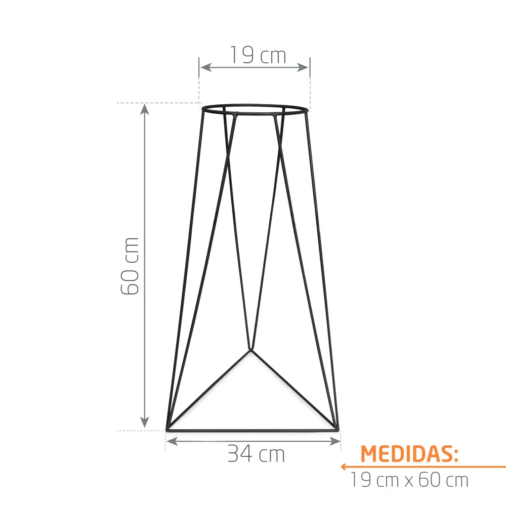Base de Metal Genova 20 x 60 cm Negro Marketplace - TM