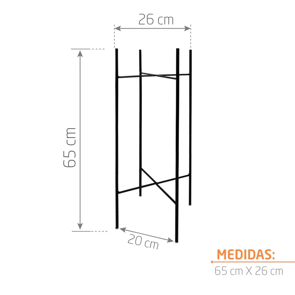 Base de Metal Sibari 26 x 65 cm Negro Marketplace - TM