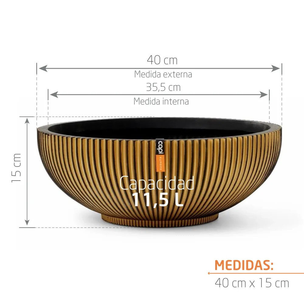 Matera Bowl Groove 40 cm Oro Marketplace - TM