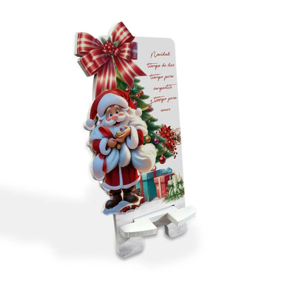 Portacelular-Navideño-Papá Noel (19cm x 10cm) Blanco y Rojo Marketplace - XD