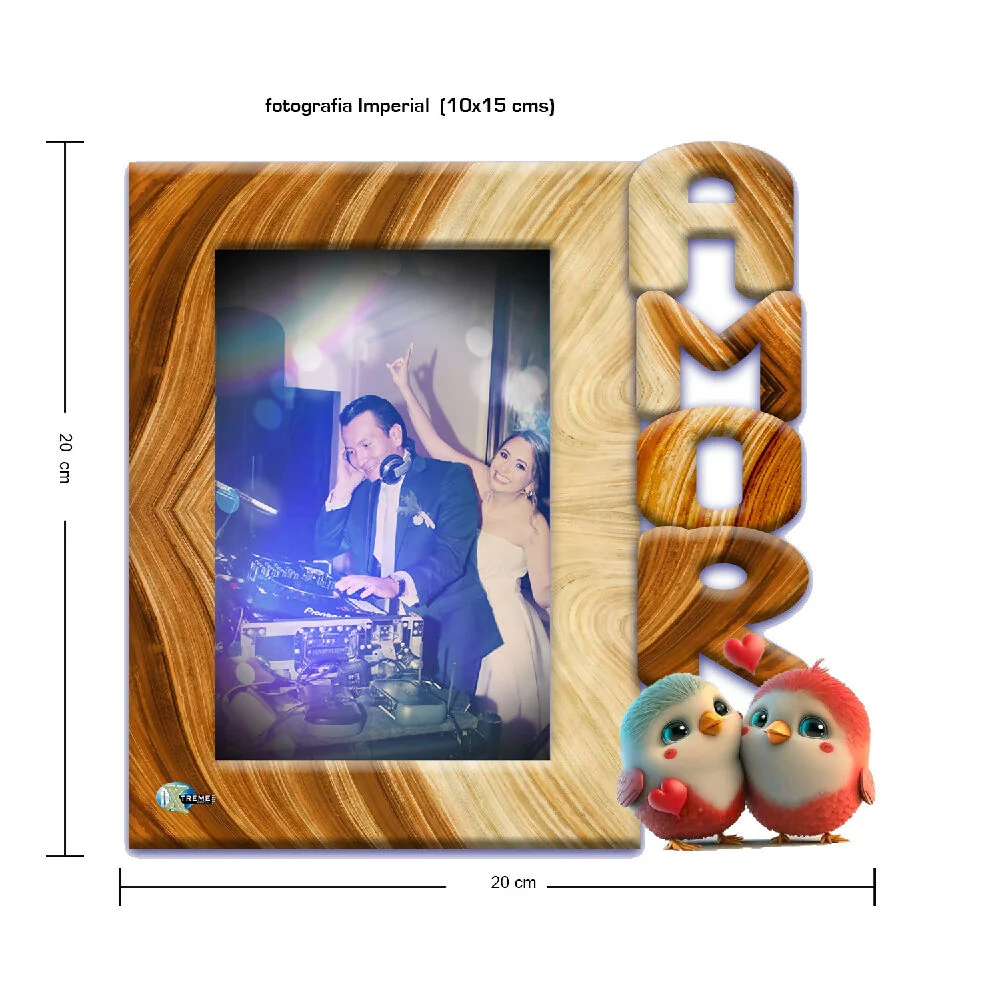 Portarretrato Amor-A1 (20m x 20cm) Color Crema y Madera Marketplace - XD