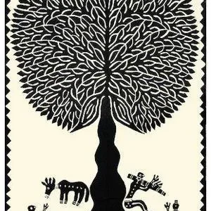 Árbol de la vida colgante de pared Negro Matr Bomie