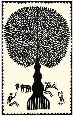 Árbol de la vida colgante de pared Negro Matr Bomie