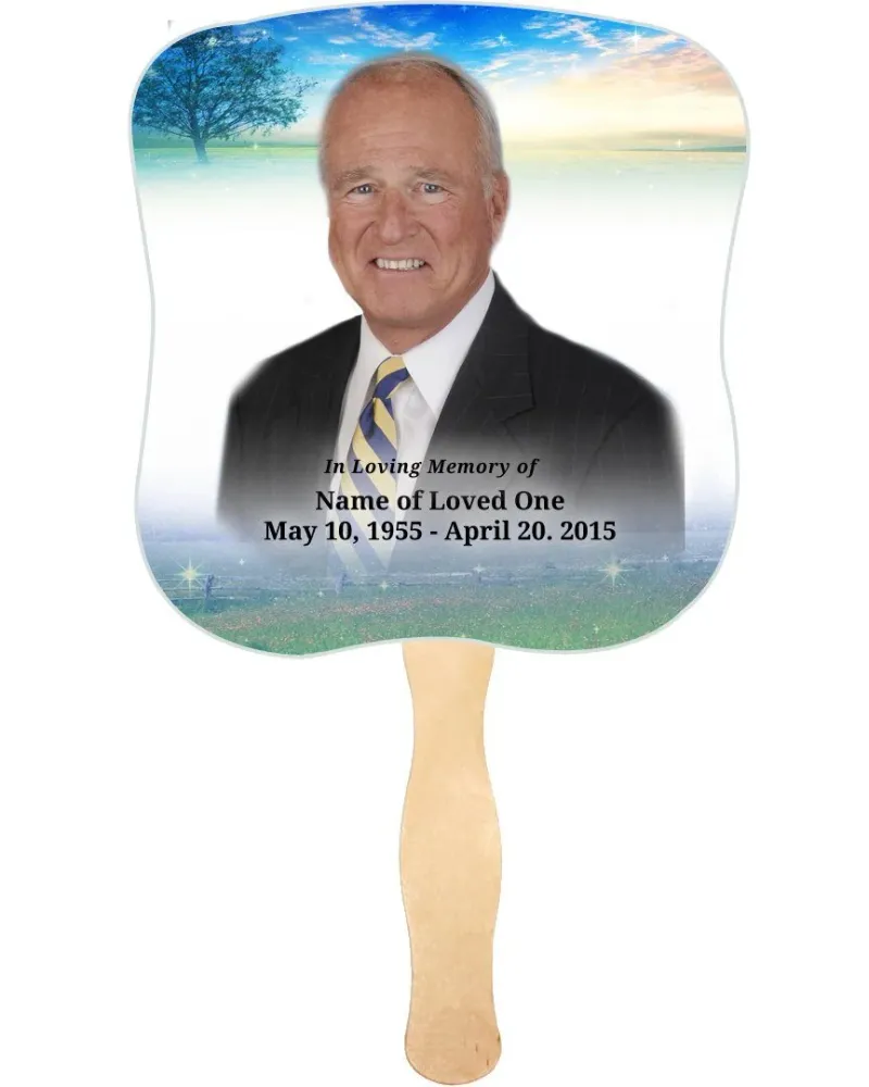 Abanico de cartulina conmemorativa Destiny con mango de madera (paquete de 10) Memorial Keepsakes