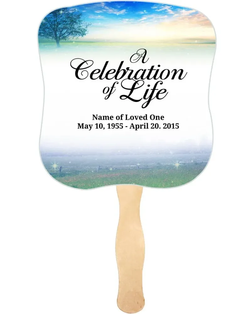 Abanico de cartulina conmemorativa Destiny con mango de madera (paquete de 10) Memorial Keepsakes