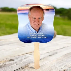 Abanico conmemorativo de cartulina Dusk con mango de madera (paquete de 10) Memorial Keepsakes