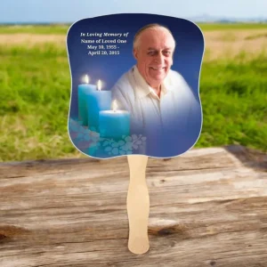 Abanico conmemorativo de cartulina Enlighten con mango de madera (paquete de 10) Memorial Keepsakes