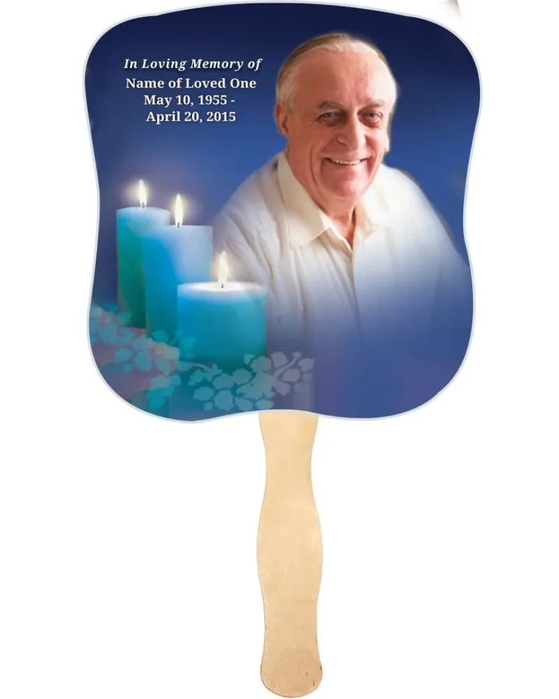 Abanico conmemorativo de cartulina Enlighten con mango de madera (paquete de 10) Memorial Keepsakes
