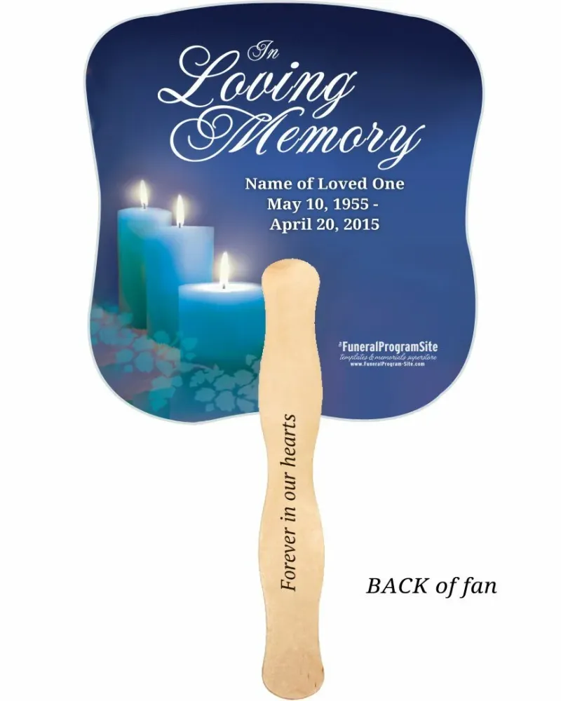 Abanico conmemorativo de cartulina Enlighten con mango de madera (paquete de 10) Memorial Keepsakes