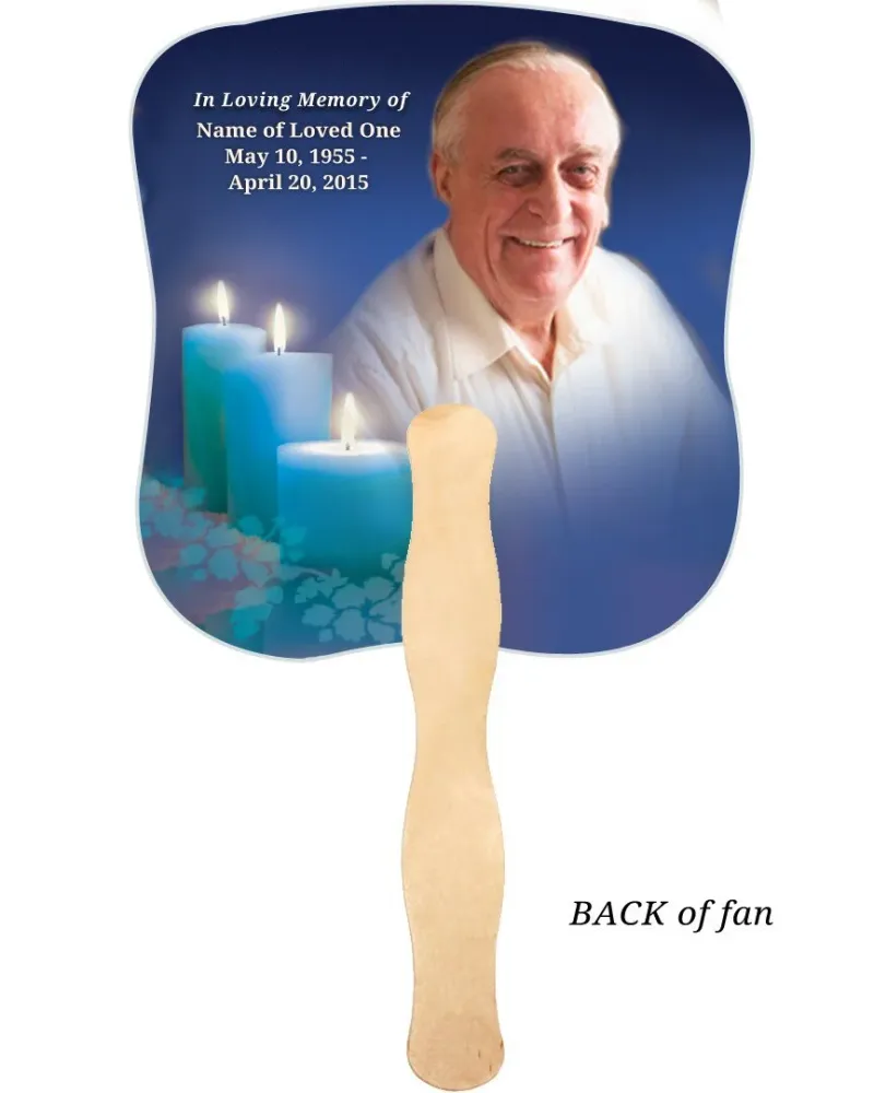 Abanico conmemorativo de cartulina Enlighten con mango de madera (paquete de 10) Memorial Keepsakes