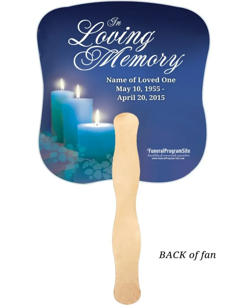 Abanico conmemorativo de cartulina Enlighten con mango de madera (paquete de 10) Memorial Keepsakes