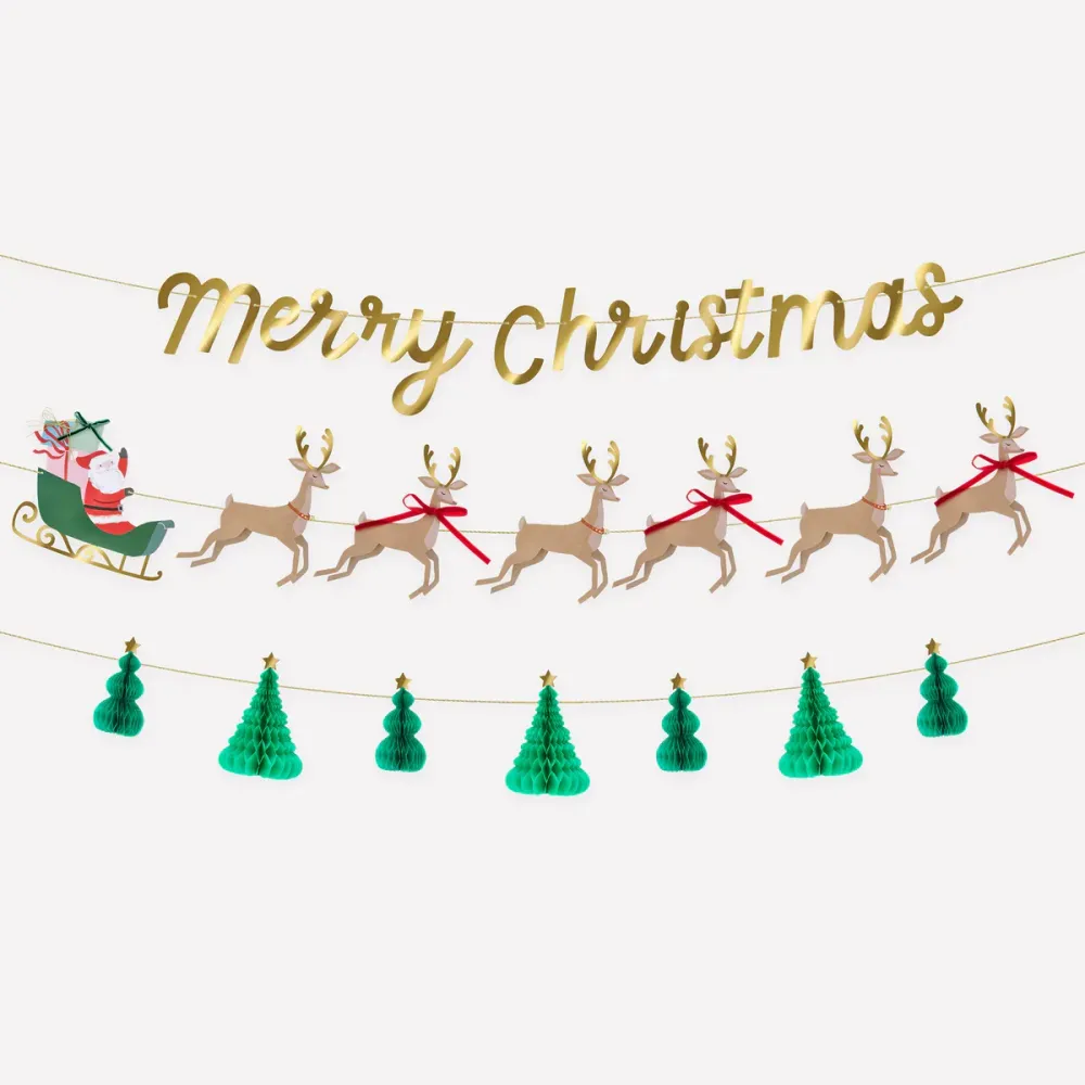 Guirnaldas de Navidad “Trineo de Papá Noel” – Set de 3 Meri Meri