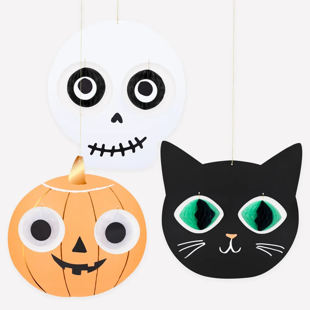 Decoraciones Colgantes de Halloween – Set de 3 Figuras XL MeriMeri
