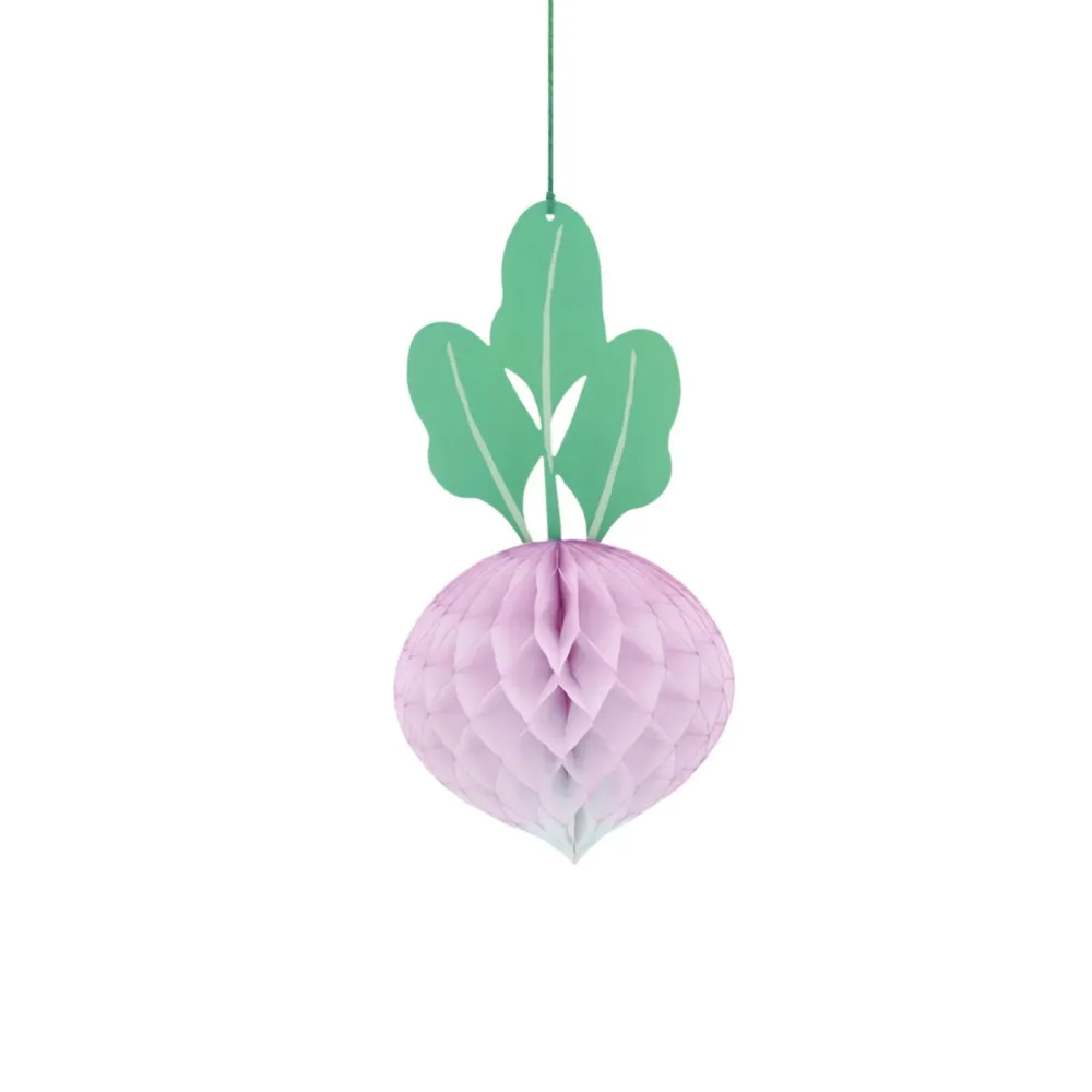 Decoraciones colgantes de verduras en papel estilo panal MeriMeri