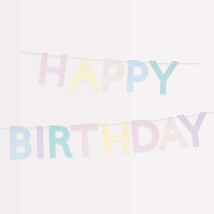Guirnalda Happy Birthday en Tonos Pastel MeriMeri